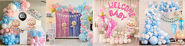 gender reveal balloon arch garland