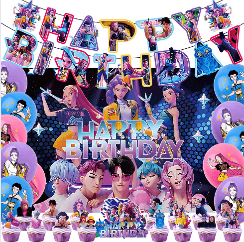 K-POP డెమోన్ హంటర్స్ పార్టీ అలంకరణ సెట్